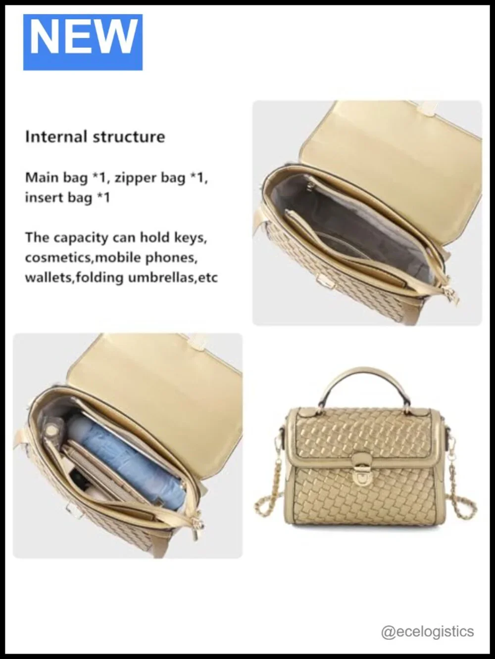Vegan Leather Woven Satchel Crossbody Bag with Top Handle
